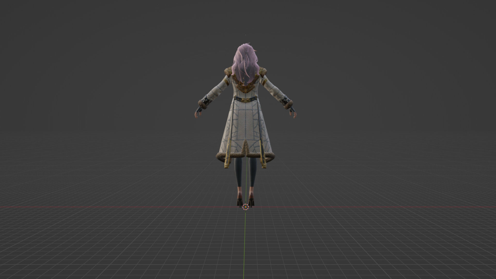 Modern Woman Low-poly 3D model_3