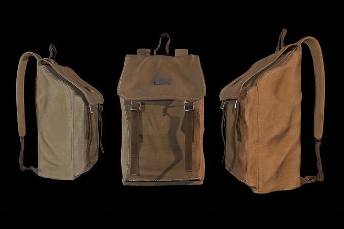 Casual Backpack Low Poly Low-poly 3D model