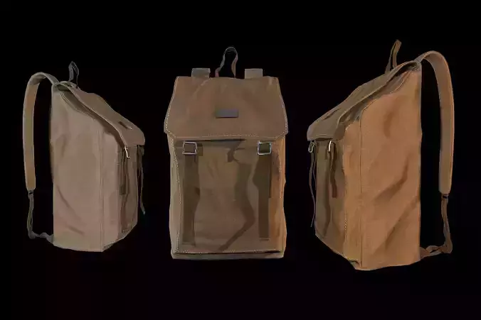 Casual Backpack Low Poly