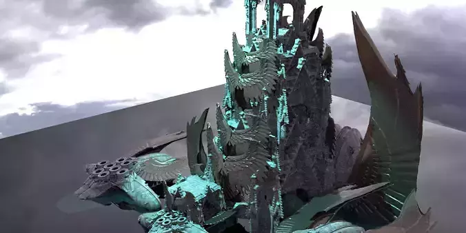 Floating Angel monolith Sci-fi Hive Holly Temple 3D model
