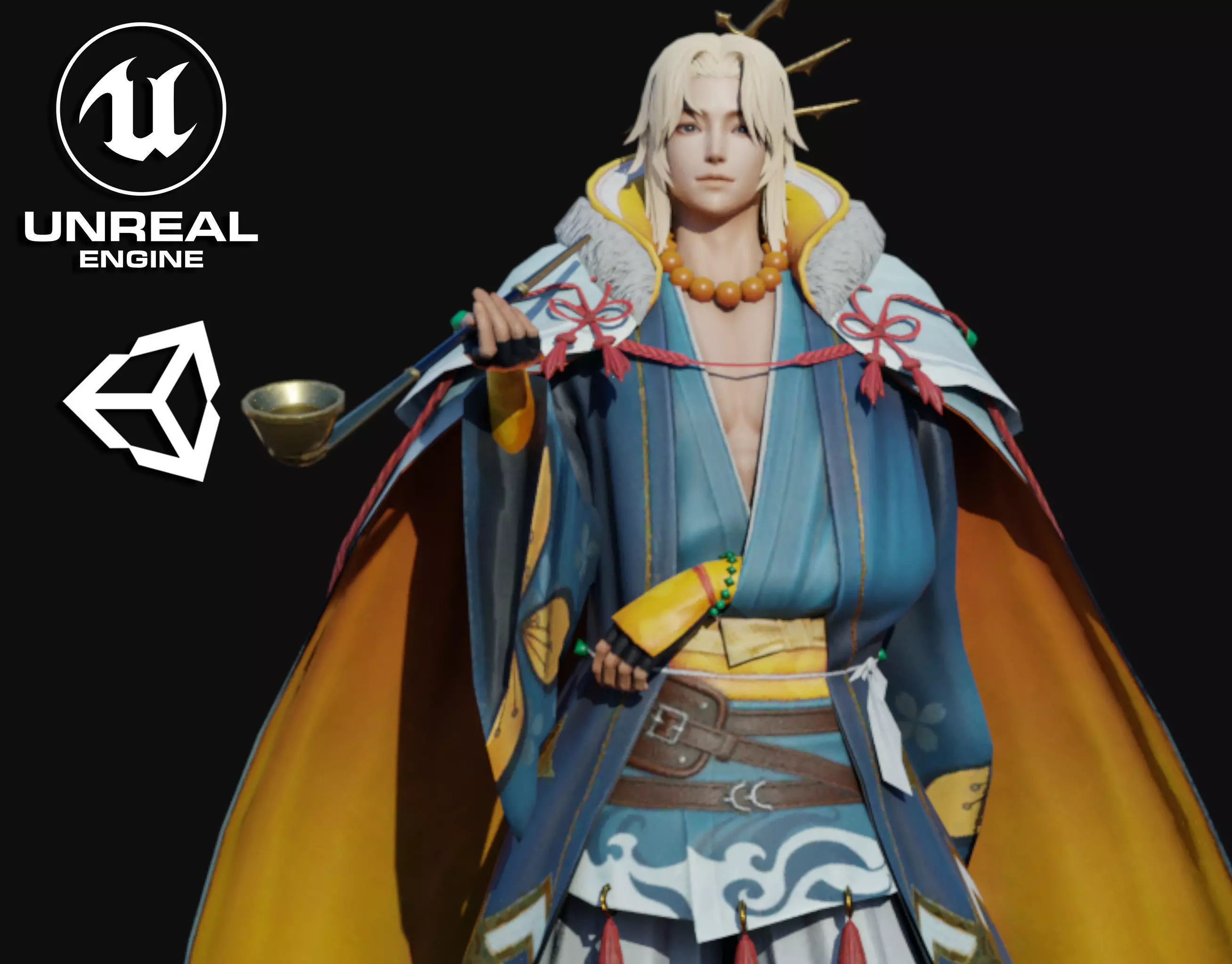 Warrior Man Low-poly 3D model_0