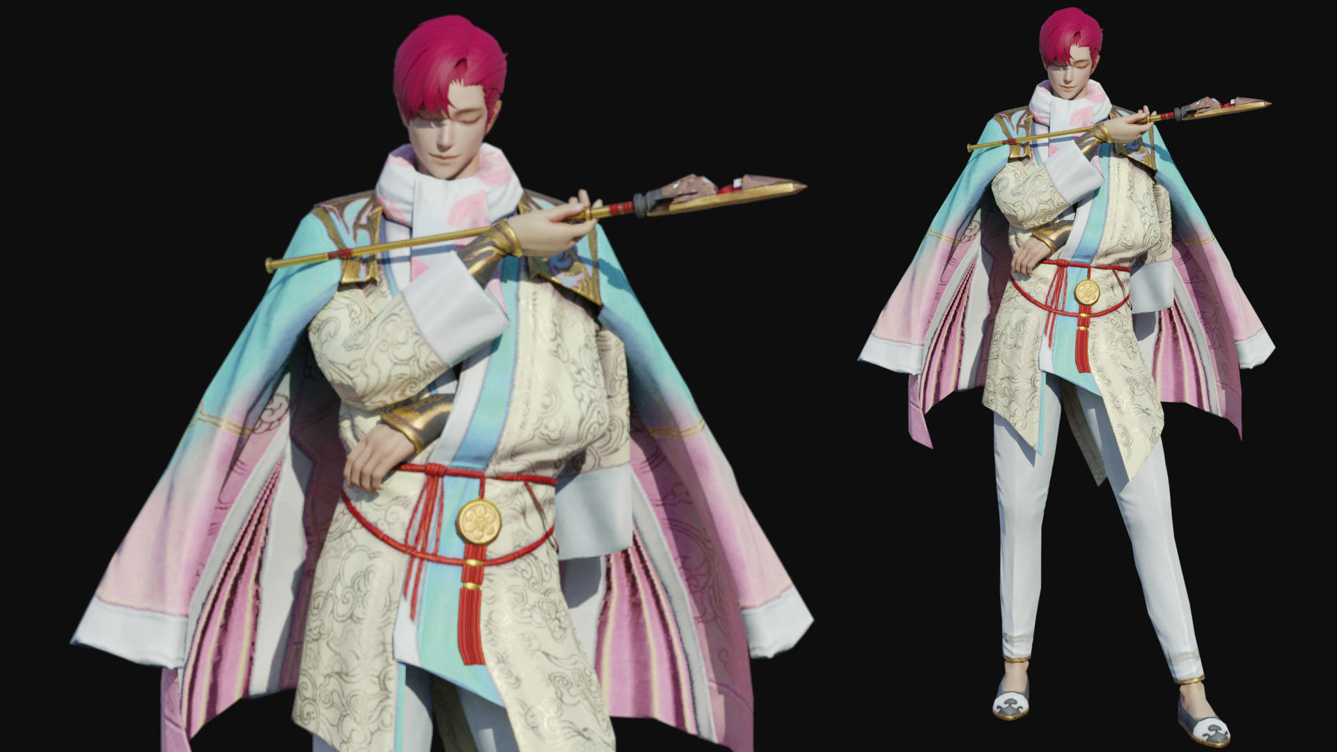 Warrior Man Low-poly 3D model_1