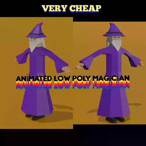 low poly Wizard Low-poly 3D model