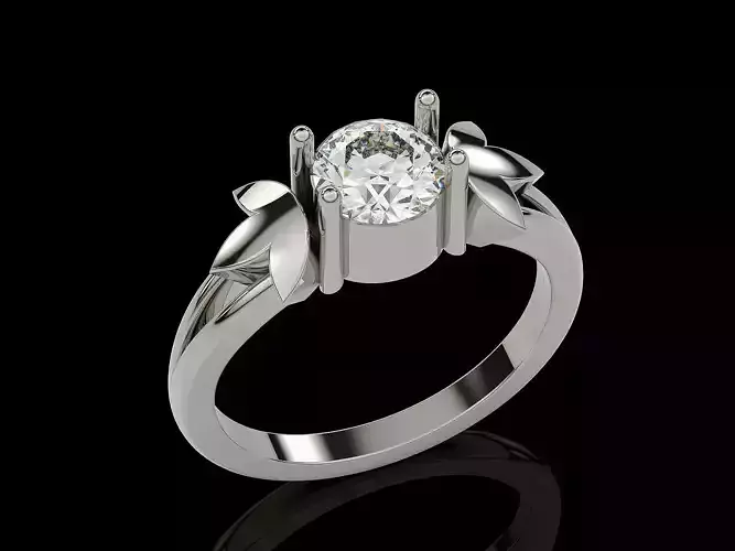 Grass ring printable silver gold jewelry 3D model 3D print model