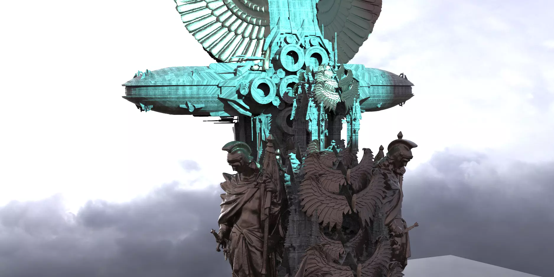 Heavens Angelic facility Advanced Base Kit bash Extended  3D model_0