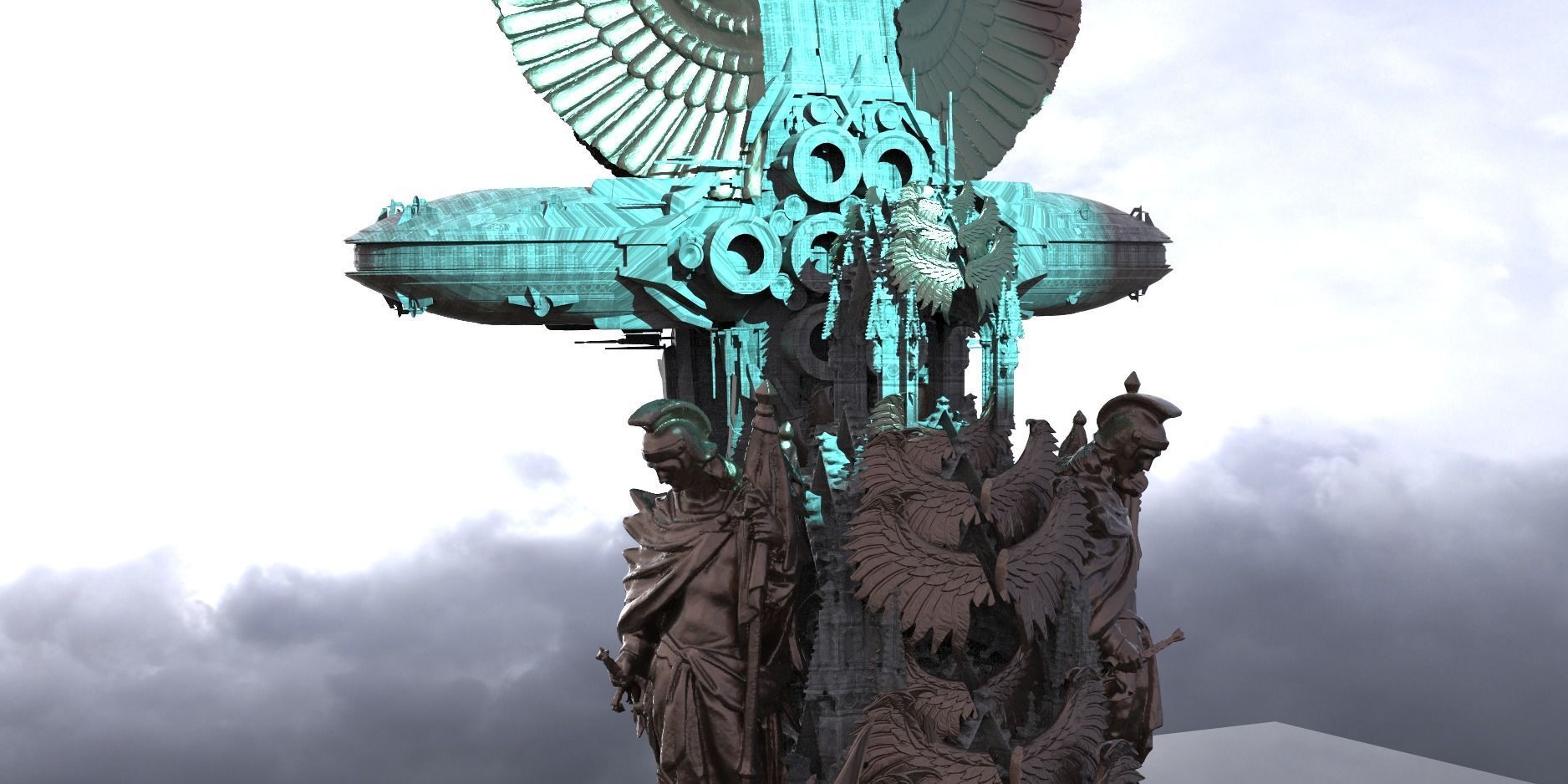 Heavens Angelic facility Advanced Base Kit bash Extended  3D model_1