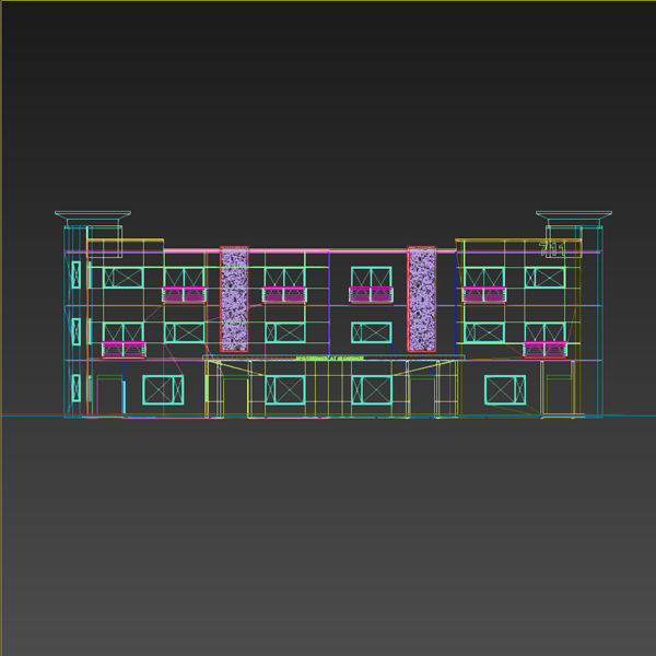 Apartment Building 3D model_16