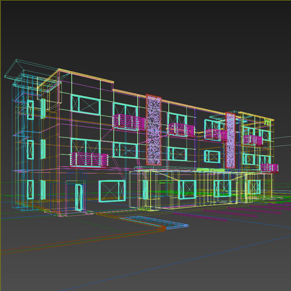 Apartment Building 3D model_10