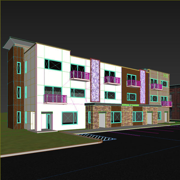 Apartment Building 3D model_9