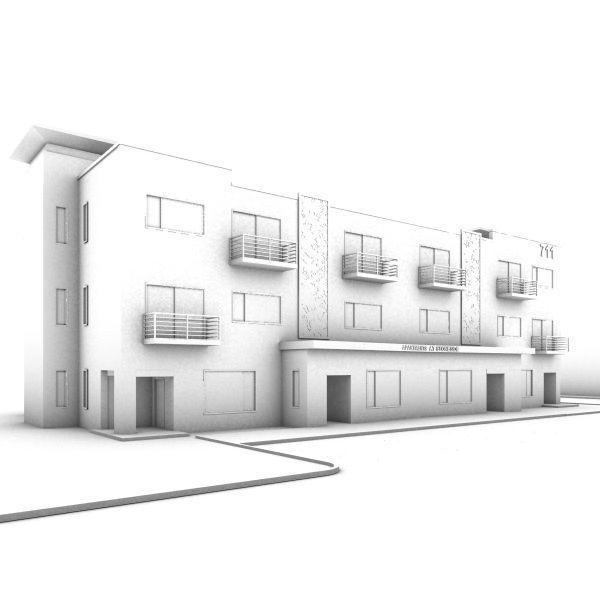 Apartment Building 3D model_11