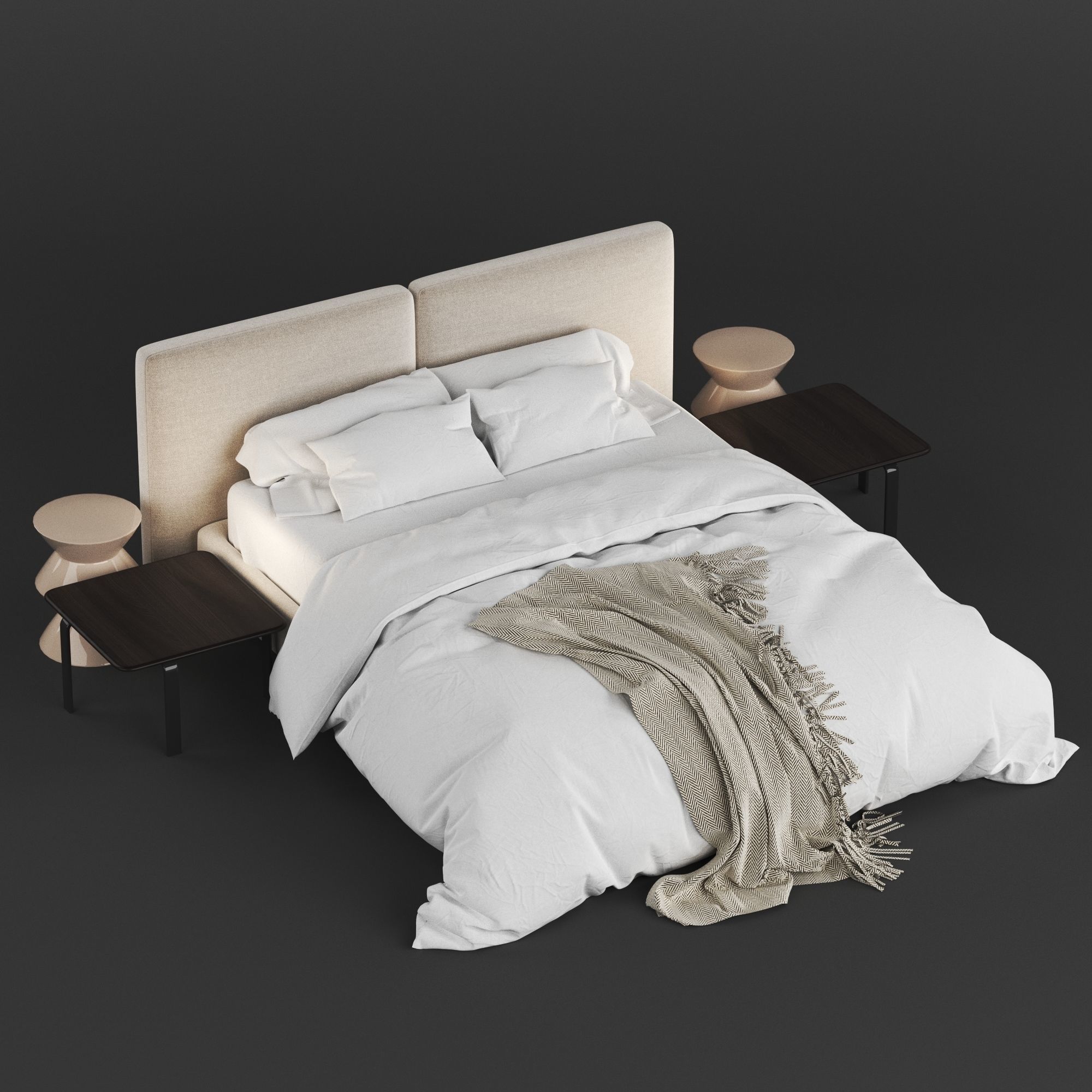 Bed Minotti Tatlin Cover 3D model_2
