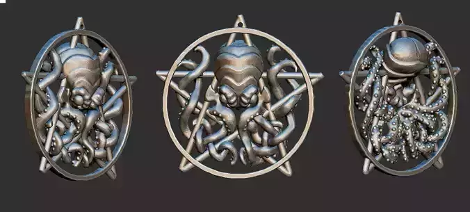 lovecraft  necklace  pentagrame 3D print model