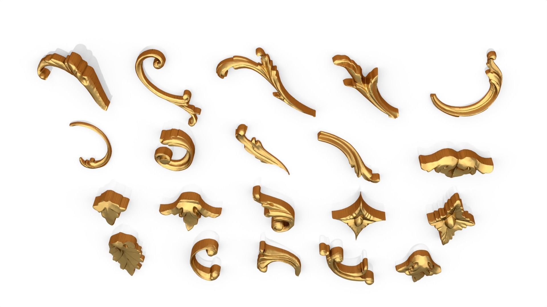 Acanthus Leaves Collection 09 3D model_4