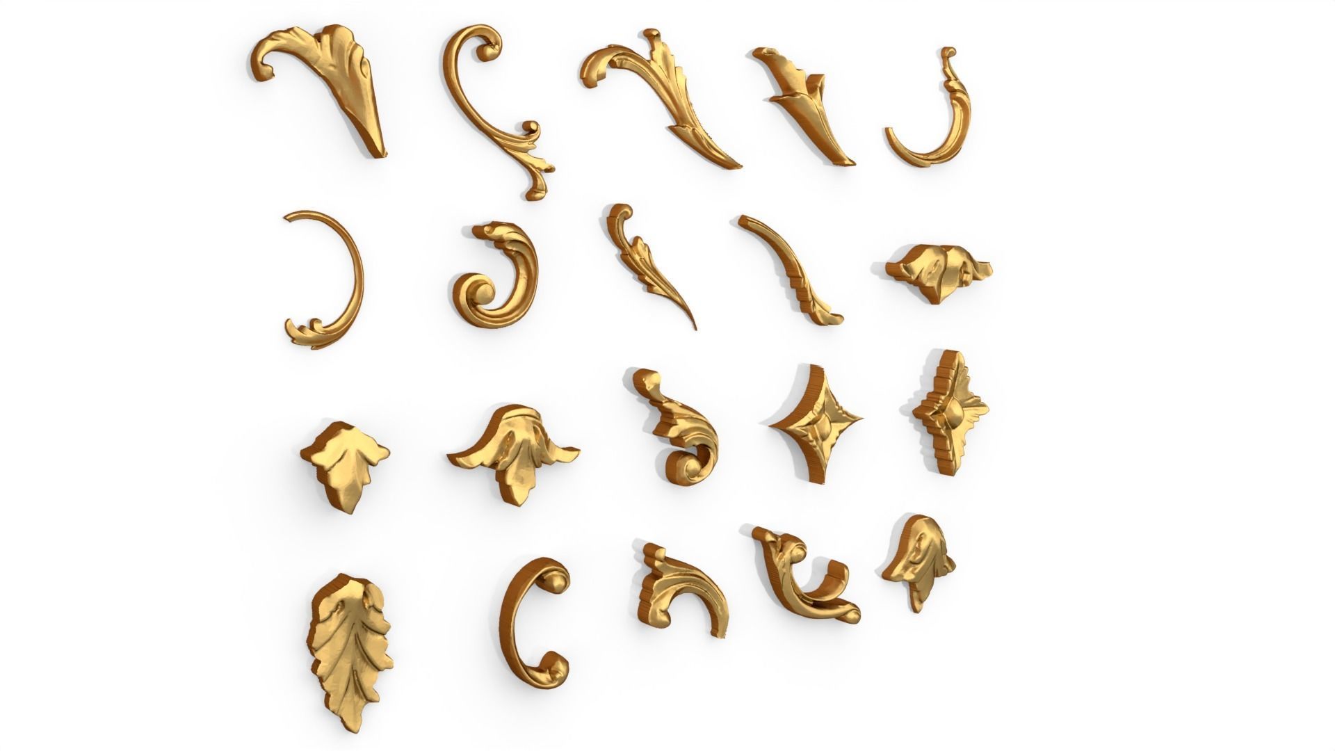 Acanthus Leaves Collection 09 3D model_1