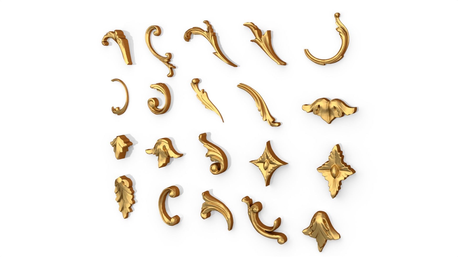 Acanthus Leaves Collection 09 3D model_2