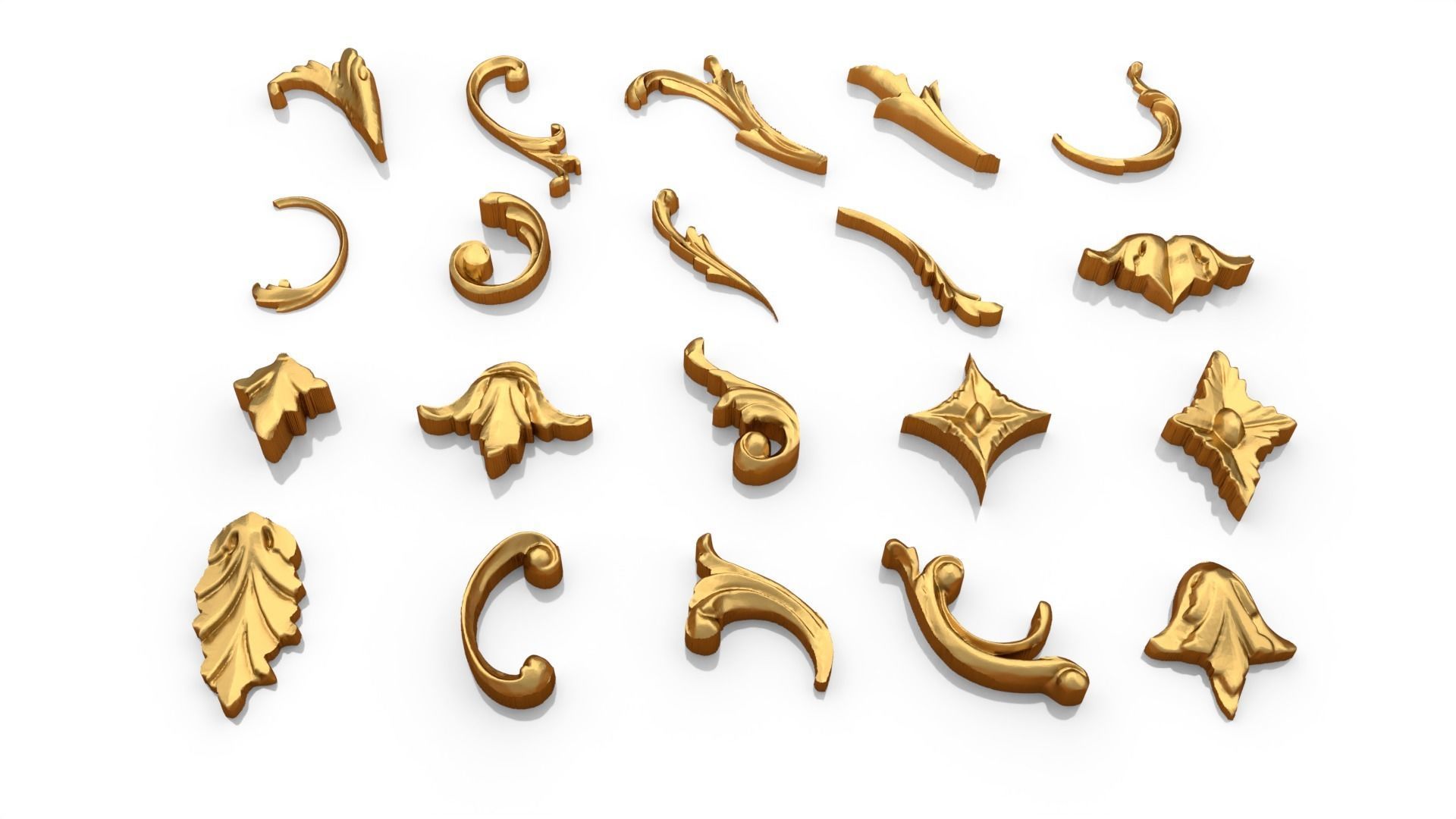 Acanthus Leaves Collection 09 3D model_3