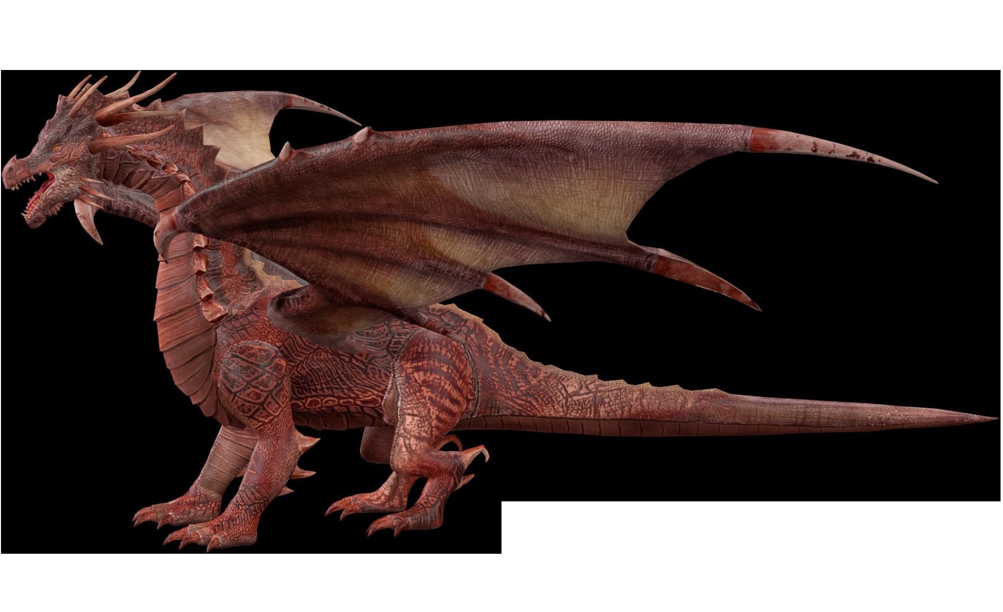 Big Fire Red Dragon Rig 3D model_5