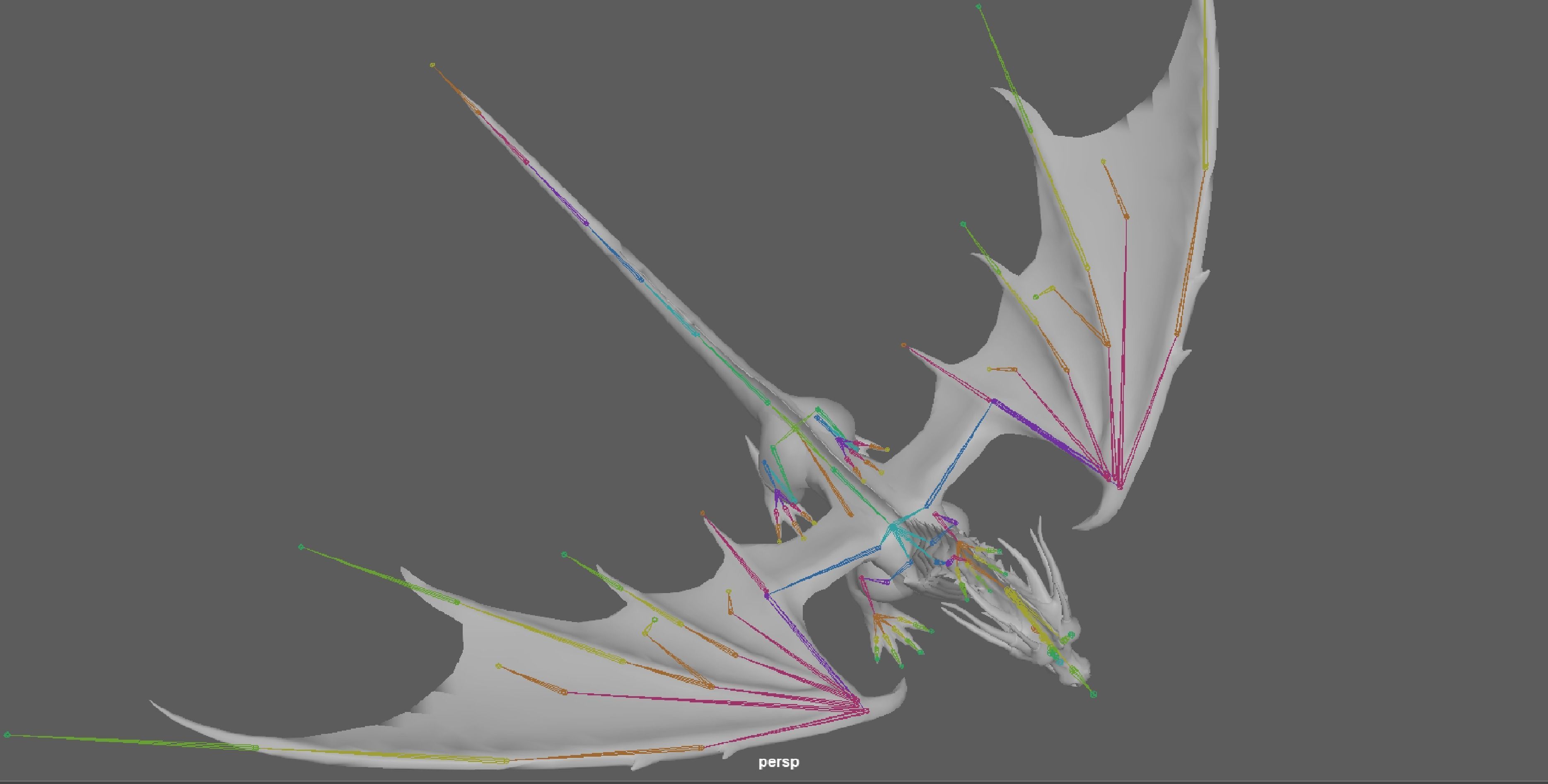 Big Fire Red Dragon Rig 3D model_10