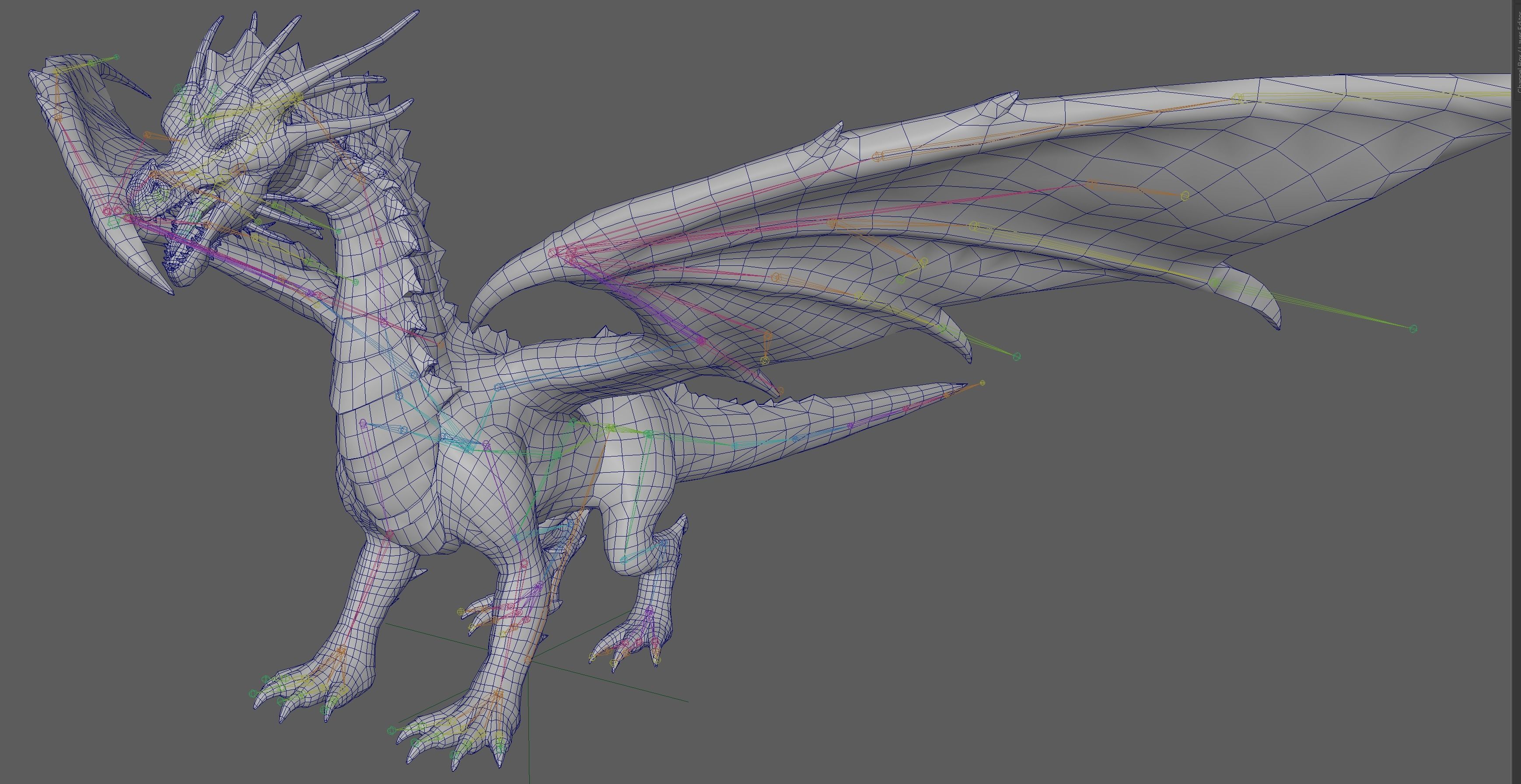 Big Fire Red Dragon Rig 3D model_14