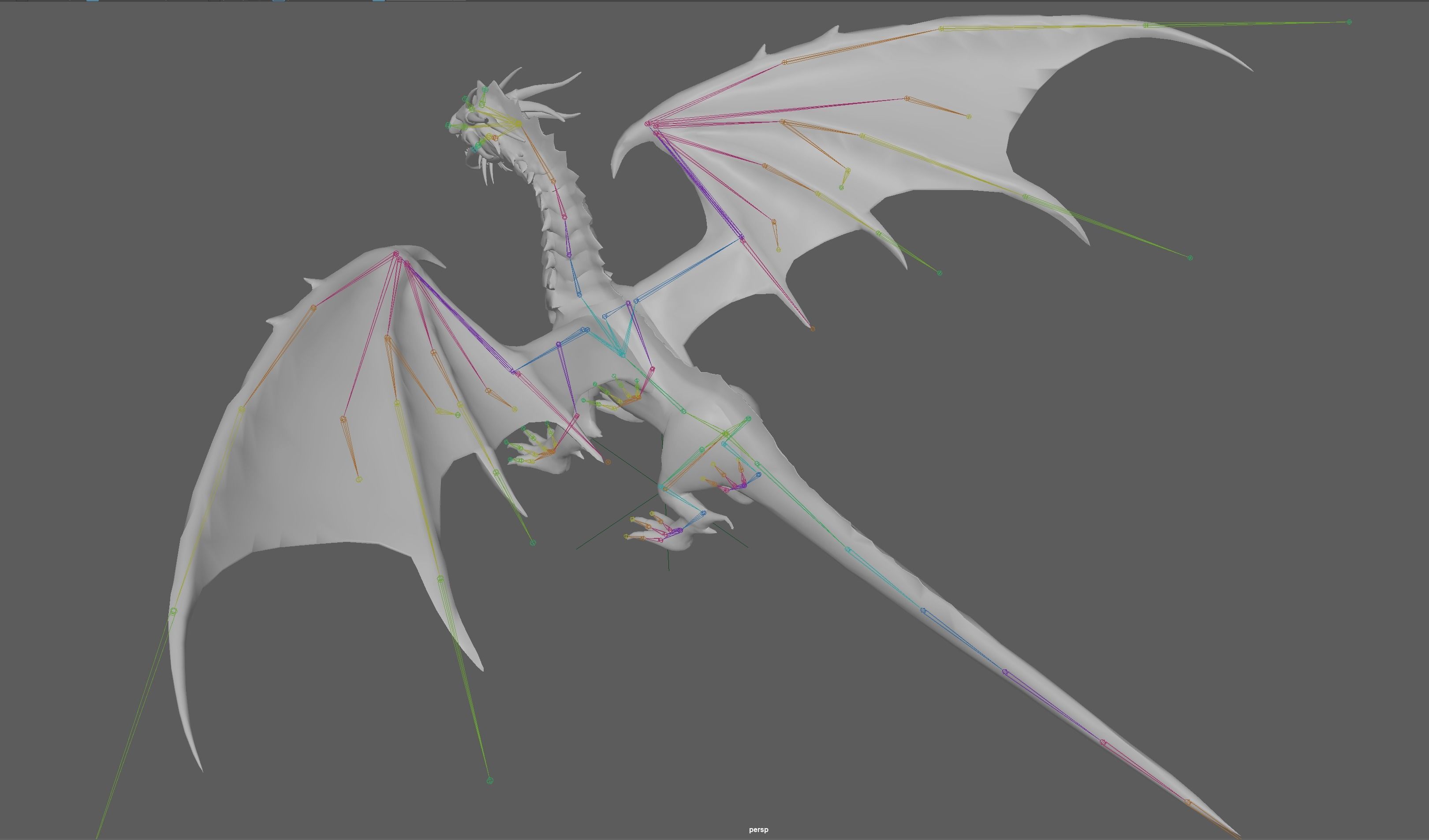 Big Fire Red Dragon Rig 3D model_21