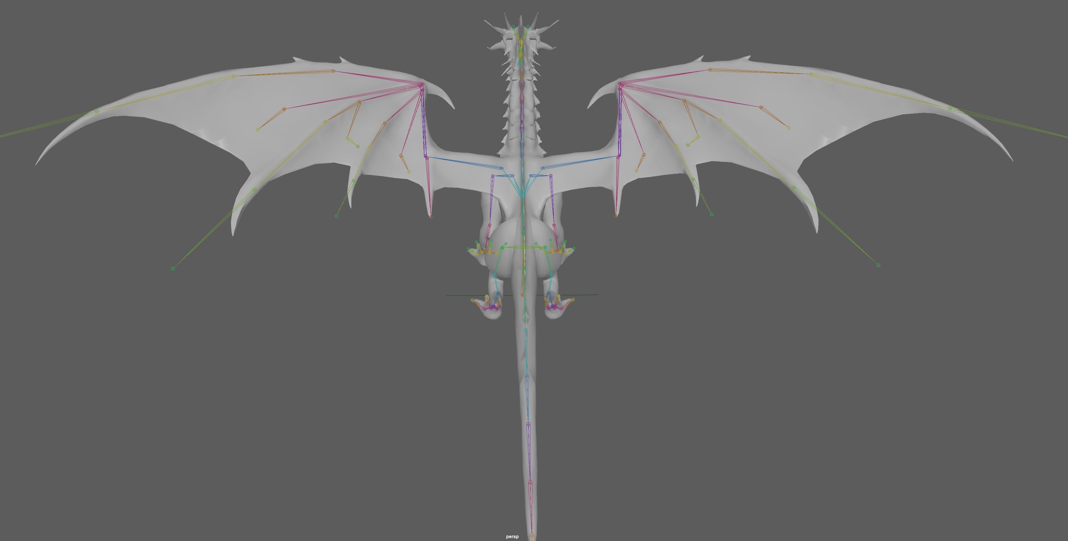 Big Fire Red Dragon Rig 3D model_11