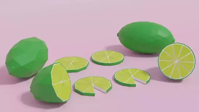 Low Poly Cartoon Lime