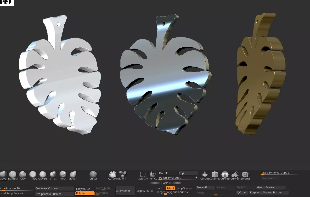 large tropical leaf 3D print model