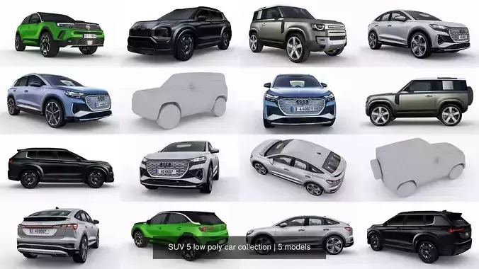 SUV 5 low poly car collection 