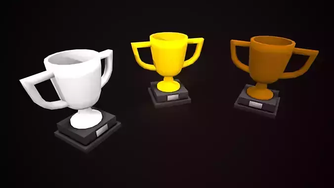 TROPHY CARTOON CUP GOLD SILVER BRONZE