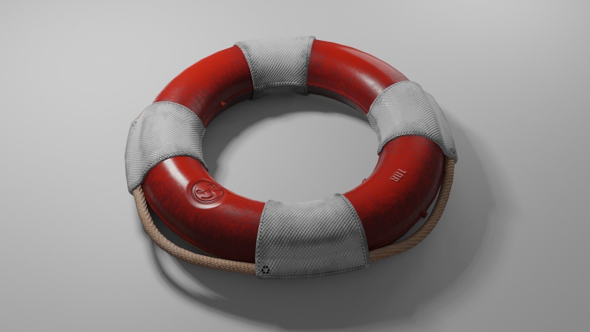 Rescue Buoy Low-poly 3D model_9