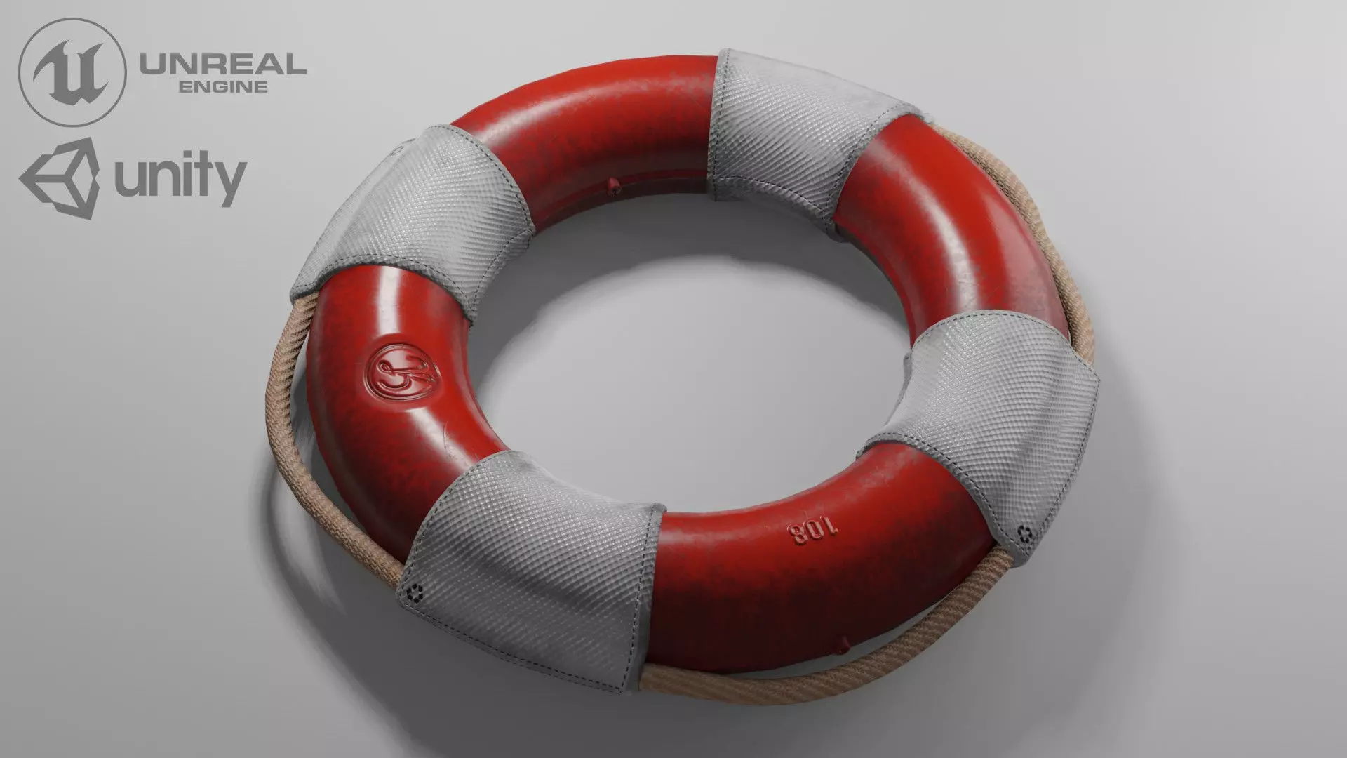 Rescue Buoy Low-poly 3D model_0