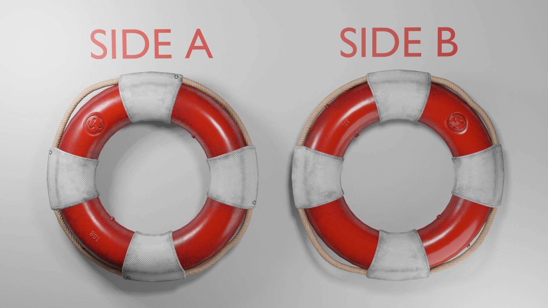 Rescue Buoy Low-poly 3D model_2