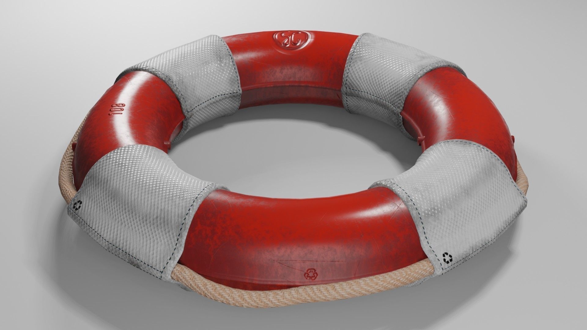 Rescue Buoy Low-poly 3D model_8