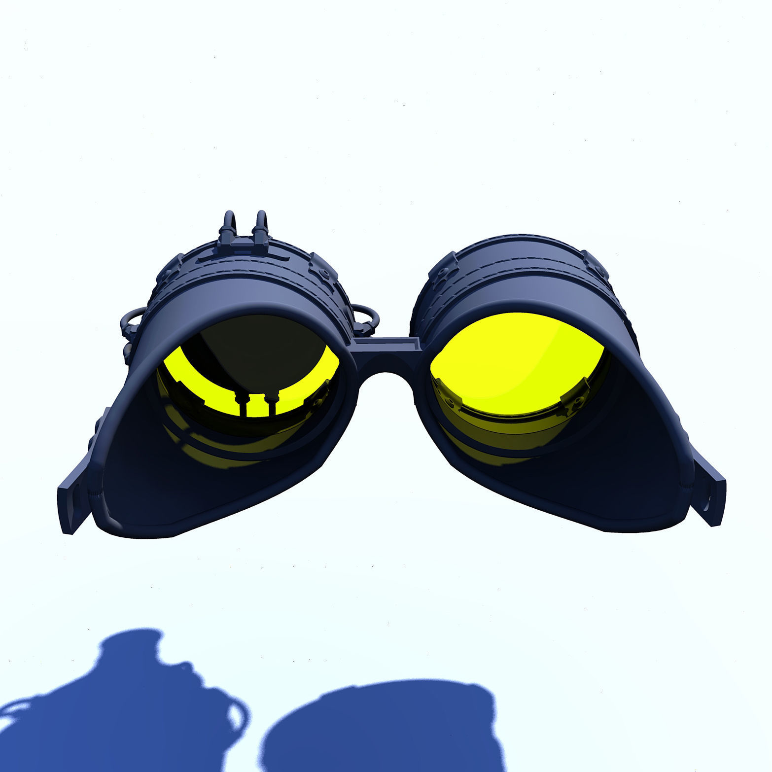Steampunk Cosplay Goggles - Lens and leather 3D print model_12