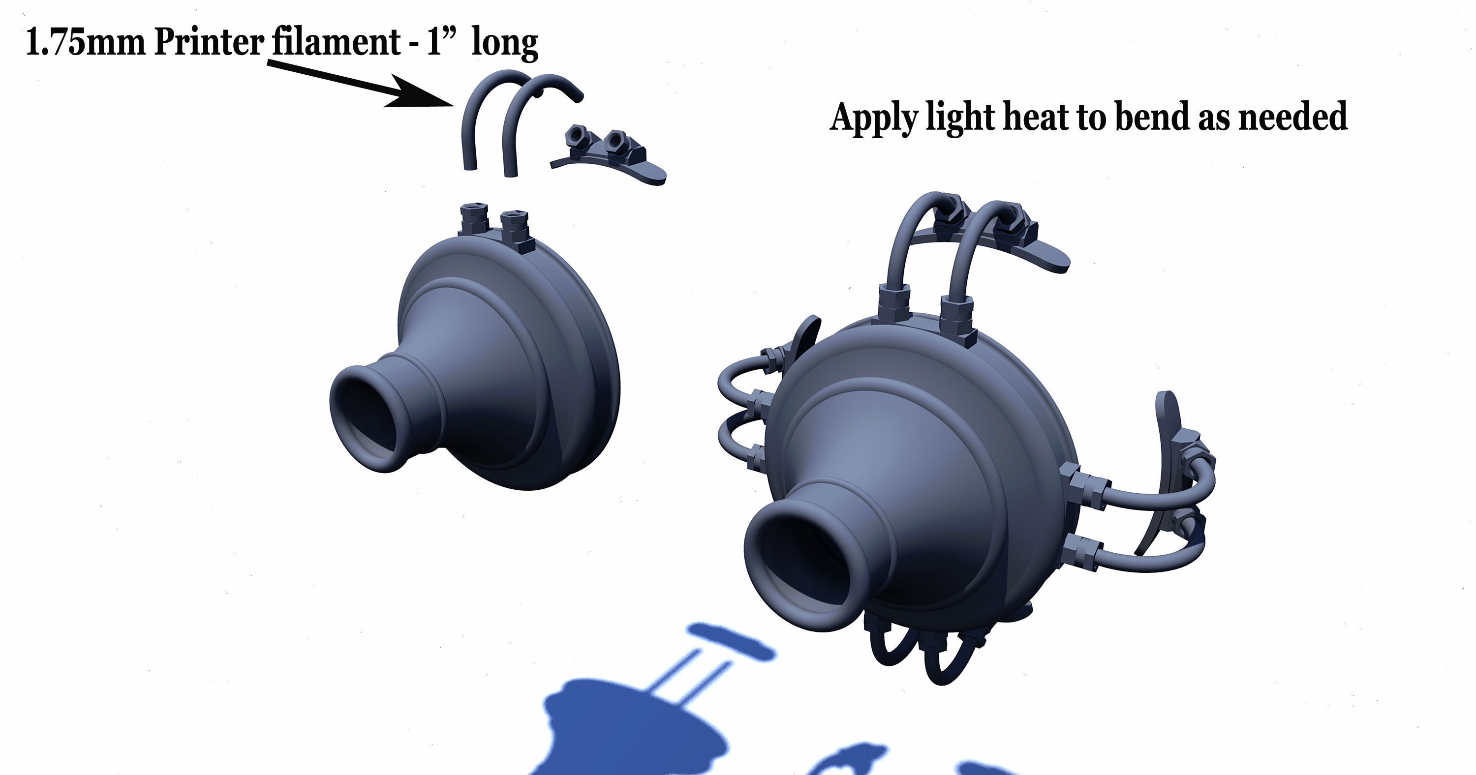 Steampunk Cosplay Goggles - Lens and leather 3D print model_8