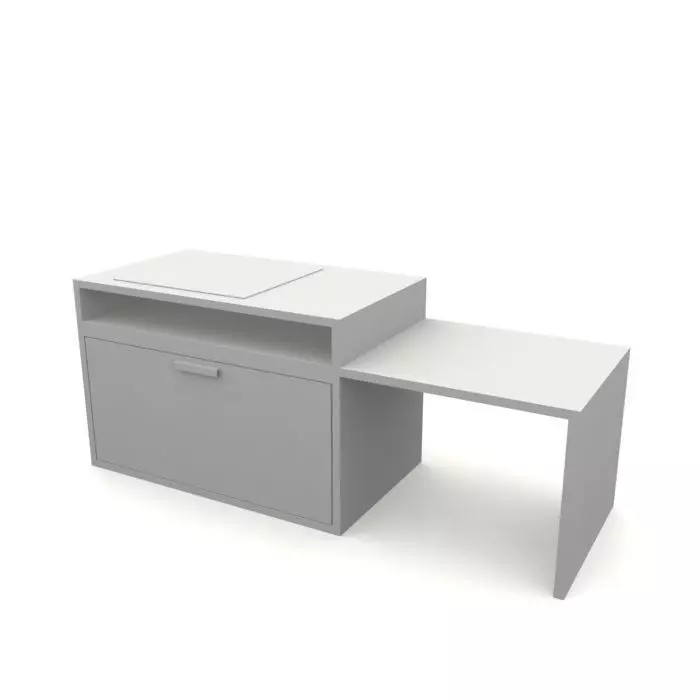 White Stove With Counter 3D model_0