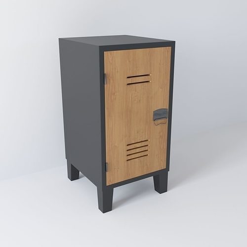 Commode - locker with wooden door 3D model