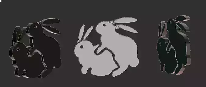 rabbits in love necklace