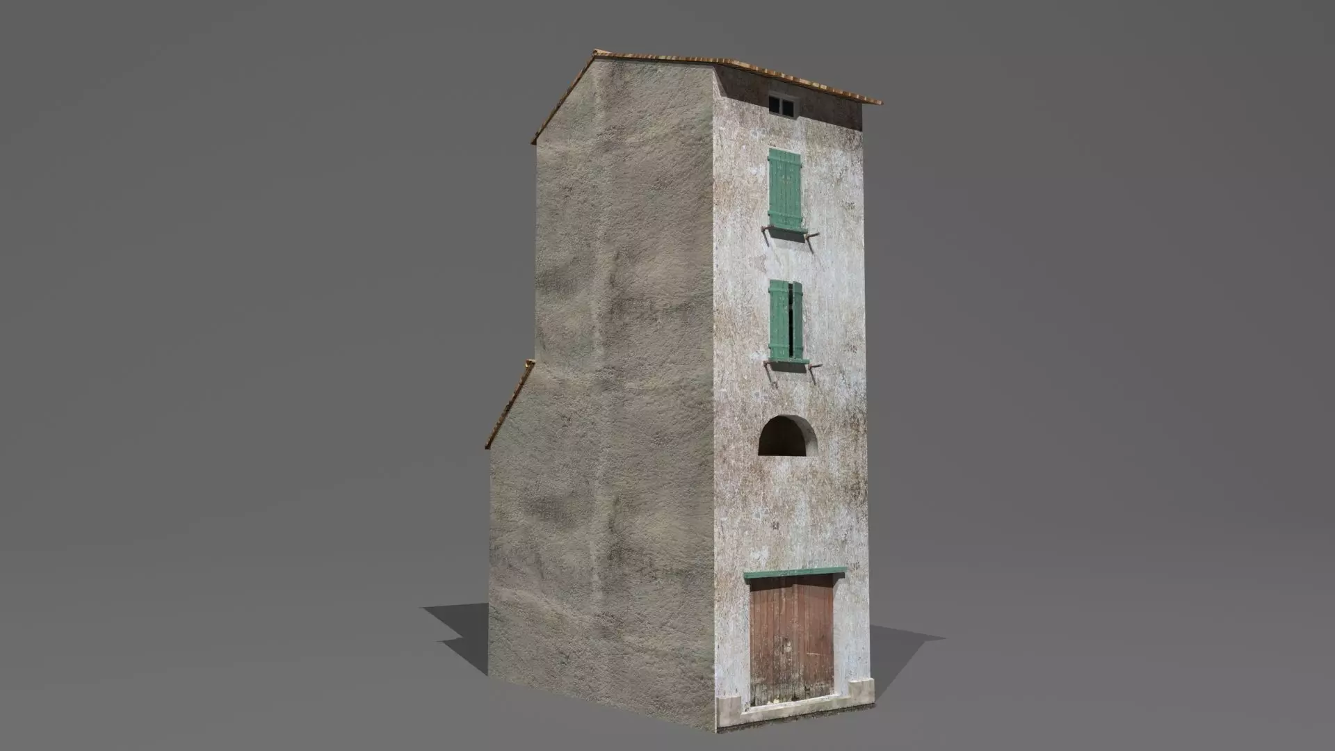 4 Storey white Italian row house Low-poly 3D model