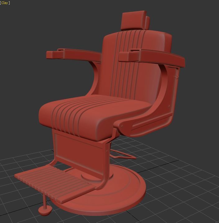 salon chair 3d model Low-poly 3D model_7