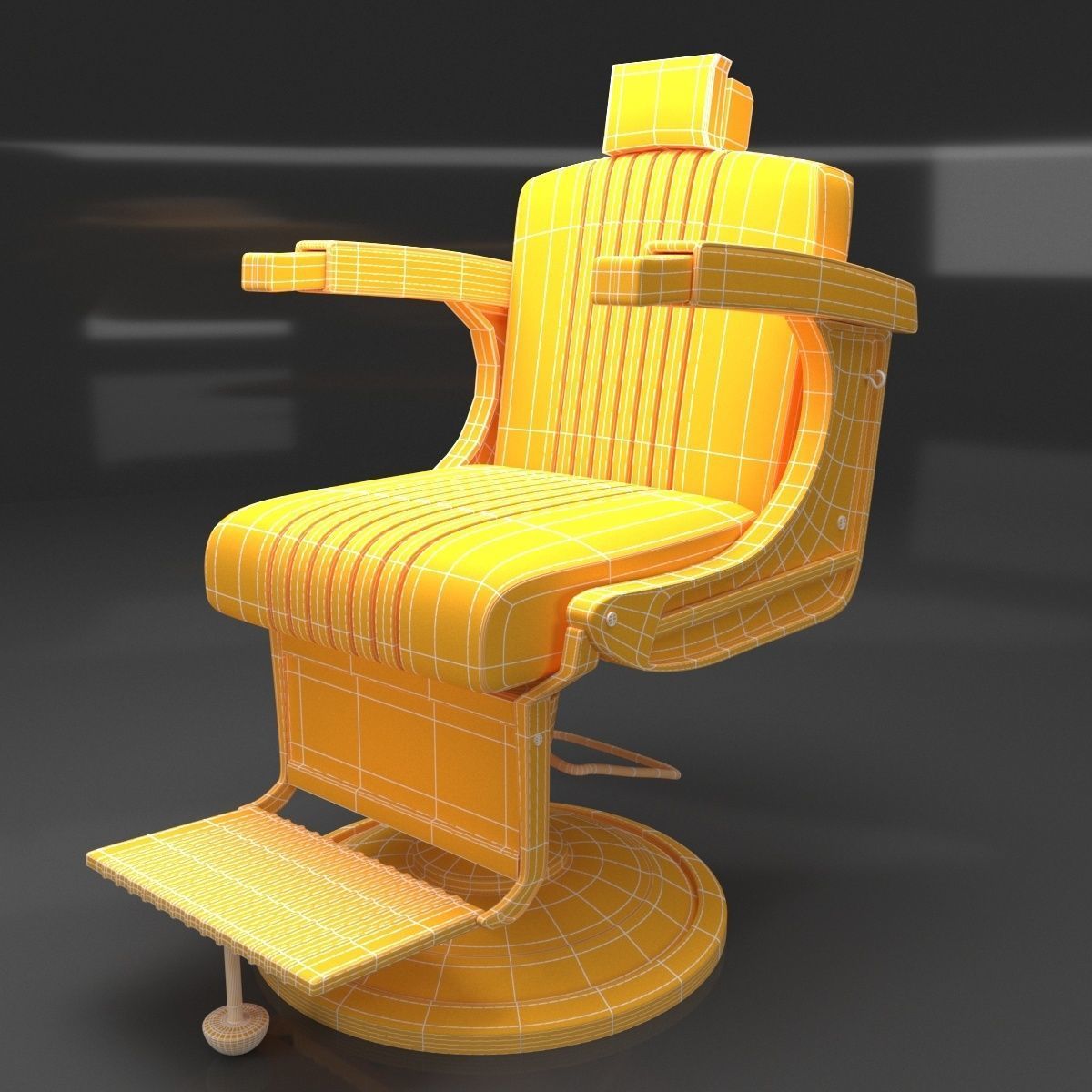 salon chair 3d model Low-poly 3D model_9