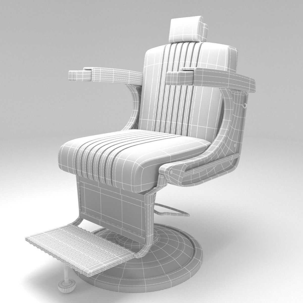 salon chair 3d model Low-poly 3D model_8