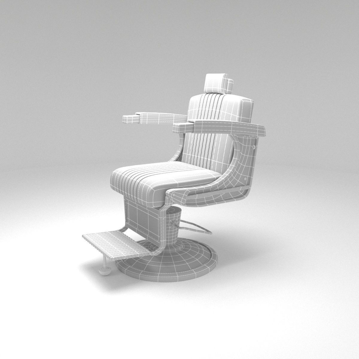 salon chair 3d model Low-poly 3D model_3
