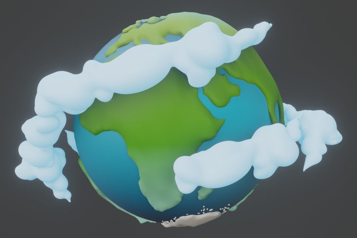 Cartoon Planet Earth 3D model_12