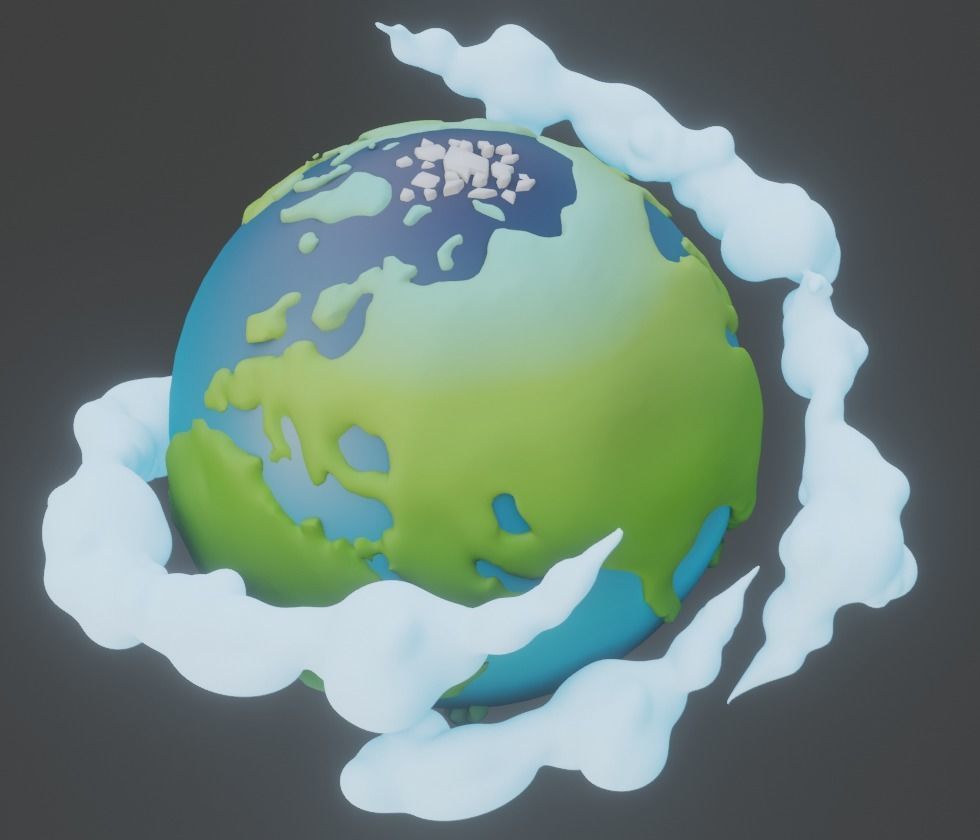 Cartoon Planet Earth 3D model_8