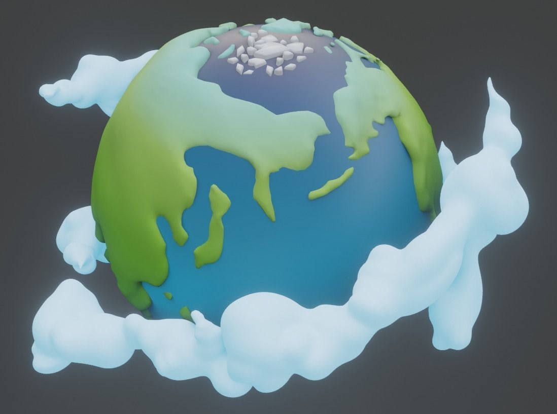 Cartoon Planet Earth 3D model_13