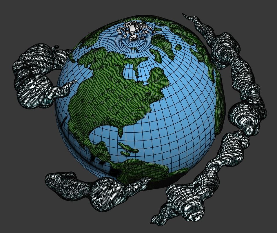 Cartoon Planet Earth 3D model_5