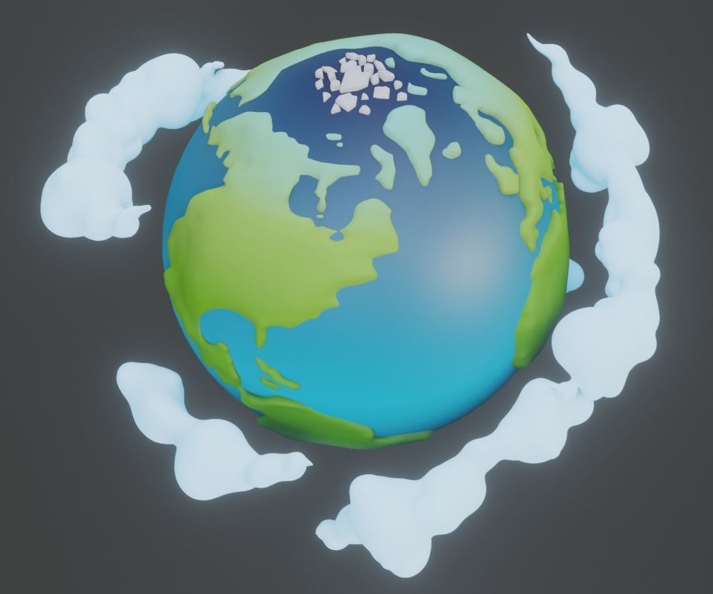 Cartoon Planet Earth 3D model_3