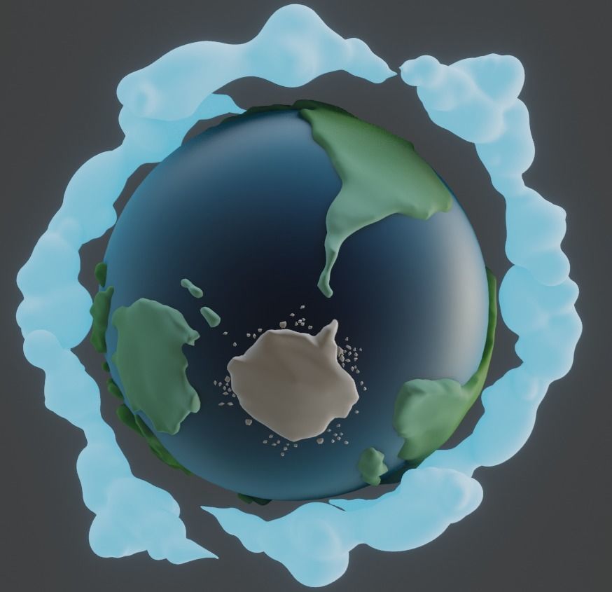 Cartoon Planet Earth 3D model_6