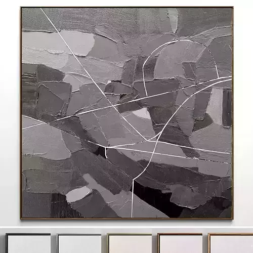 Plaster two square photo frames 07